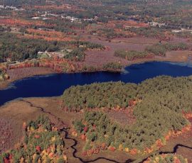 Aerial view of Pennichuck Pond.