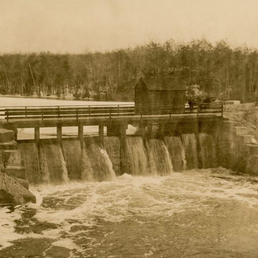 Photo of the Bowers Dam Spillway.