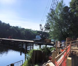 Photo of construction of the Merrimack River Intake.