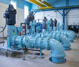 Photo of pumps inside Water Treatment Plant.